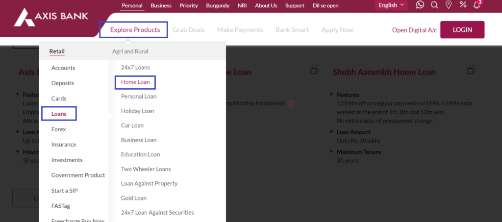 Axis Bank Home Loan Online Apply