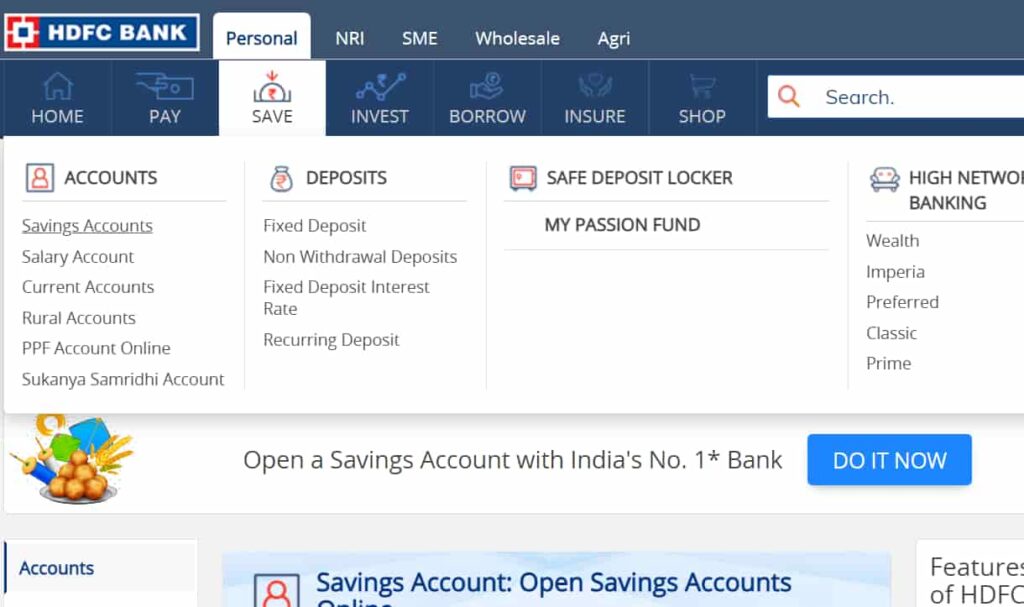 HDFC Zero Balance Account open online - LoanShiksha